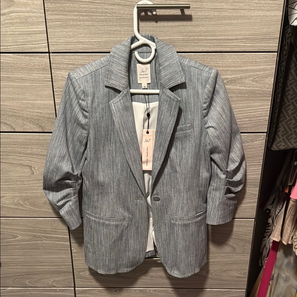Cinq à Sept Gray Striped Blazer
